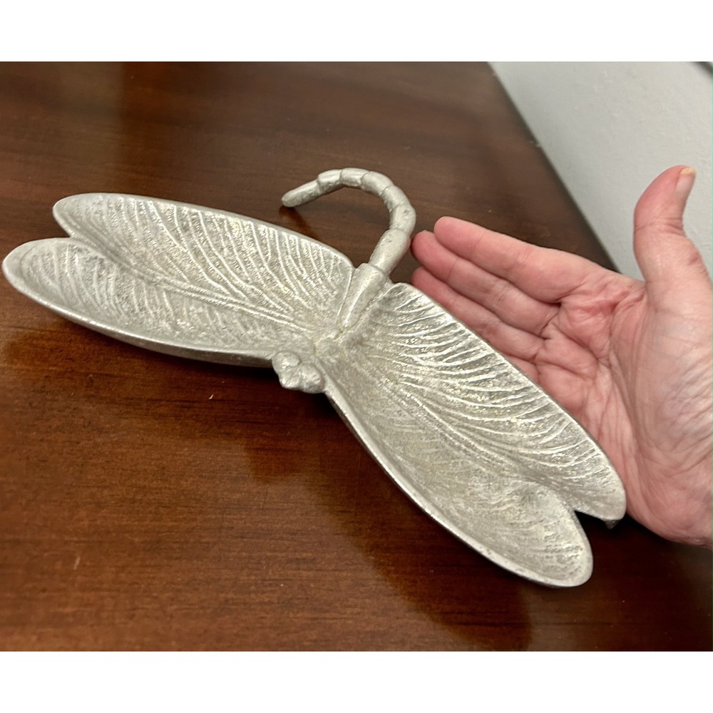Mariposa Brillante Dragonfly Serving Dish Sand Cast Aluminum